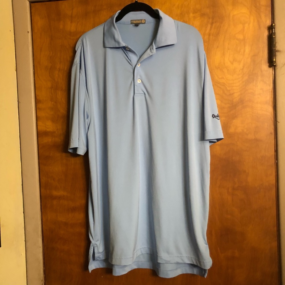 Peter Millar Summer Comfort Golf Polo Short Sleeve Shirt Men Medium Blue